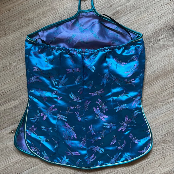 Vintage Dragonfly 100% Silk Cheongsam Tie Halter - Picture 13 of 13